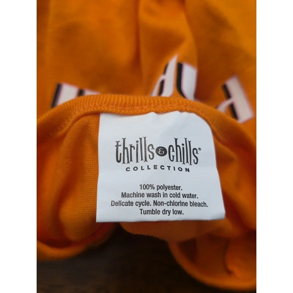 Thrills&Chills Dog Costume Orange Pumpkins Glow In The Dark Large NWT Sku 60‎